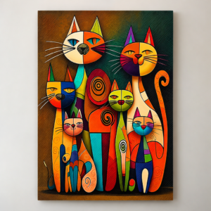 Cuadro decorativo "Gatos abstractos"