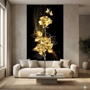 Cuadro decorativo "Flor Dorada"